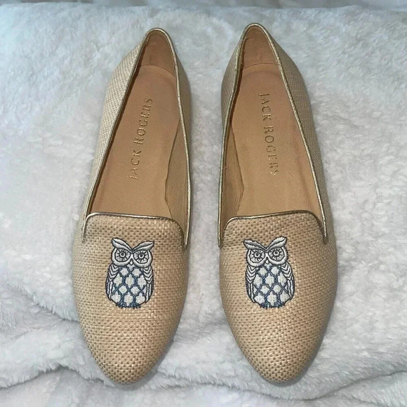 NWOT - Jack Rogers Ginny II Embroidered Owl Loafers - Size 6 - Picture 1 of 6